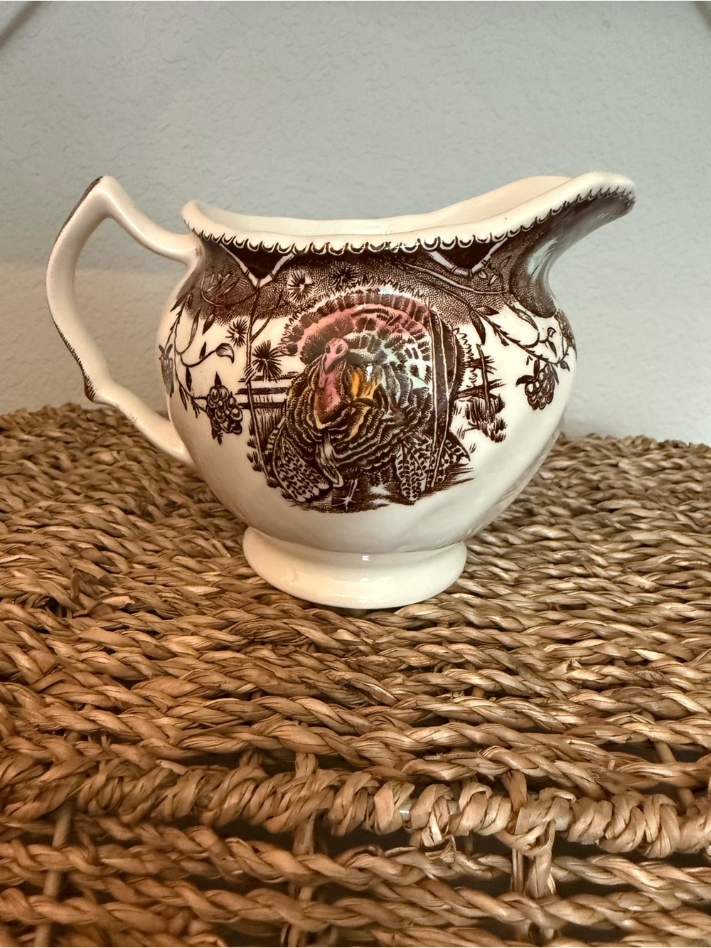 Vintage Johnson Brothers His Majesty Creamer Pitcher Turkey Thanksgiving